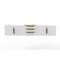 Castello Usa Alpine 72" Wall Mounted White Vanity Base with Gold Handles CB-MC-72W-GLD-VBO - alternate 1